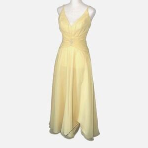 Bonny Womens Formal Prom Dress Beaded Evening Gown Yellow Size 2 New